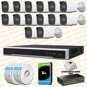 Provzen Hikvision 14 IP Kameralı Colorvu Hibrit Güvenlik Kamerası