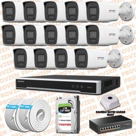 Provzen Hikvision 14 IP Kameralı Colorvu Hibrit Güvenlik Kamerası
