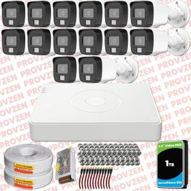 Provzen Hikvision 14 Kameralı Colorvu Hibrit Güvenlik Kamerası