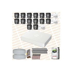Provzen Hikvision 14 Kameralı Colorvu Hibrit Güvenlik Kamerası