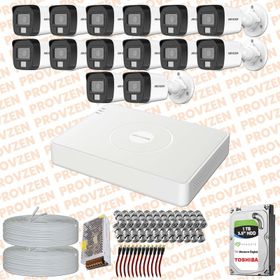 Provzen Hikvision 14 Kameralı Colorvu Hibrit Güvenlik Kamerası