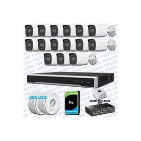 Provzen Hikvision 15 IP Kameralı Colorvu Hibrit Güvenlik Kamerası