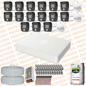 Provzen Hikvision 15 Kameralı Colorvu Hibrit Güvenlik Kamerası
