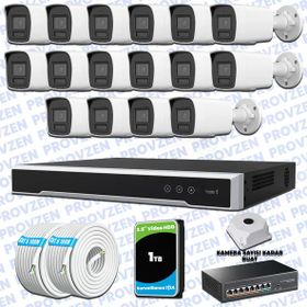 Provzen Hikvision 16 IP Kameralı Colorvu Hibrit Güvenlik Kamerası