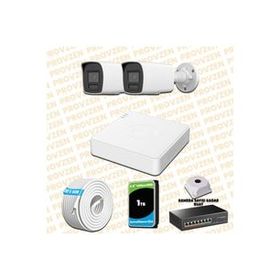 Provzen Hikvision 2 IP Kameralı Colorvu Hibrit Güvenlik Kamerası