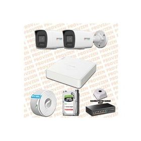 Provzen Hikvision 2 IP Kameralı Colorvu Hibrit Güvenlik Kamerası