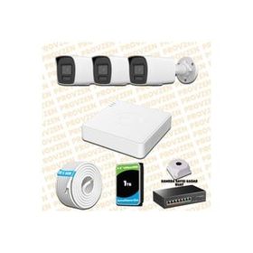 Provzen Hikvision 3 IP Kameralı Colorvu Hibrit Güvenlik Kamerası