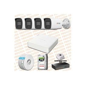 Provzen Hikvision 4 IP Kameralı Colorvu Hibrit Güvenlik Kamerası