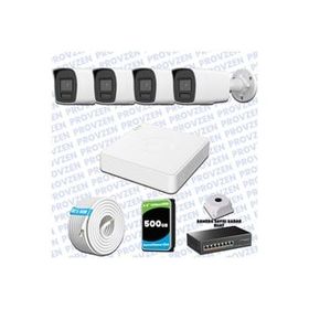 Provzen Hikvision 4 IP Kameralı Colorvu Hibrit Güvenlik Kamerası