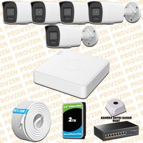 Provzen Hikvision 5 IP Kameralı Colorvu Hibrit Güvenlik Kamerası