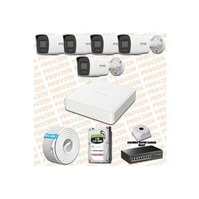 Provzen Hikvision 5 IP Kameralı Colorvu Hibrit Güvenlik Kamerası