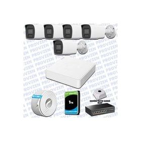 Provzen Hikvision 5 IP Kameralı Colorvu Hibrit Güvenlik Kamerası