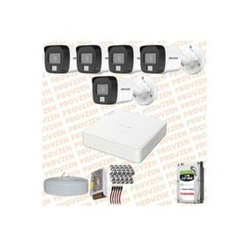 Provzen Hikvision 5 Kameralı Colorvu Hibrit Güvenlik Kamerası