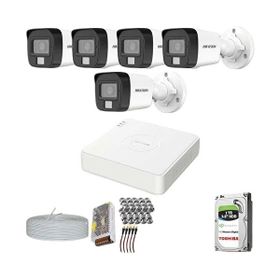 Provzen Hikvision 5 Kameralı Colorvu Hibrit Güvenlik Kamerası