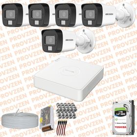 Provzen Hikvision 5 Kameralı Colorvu Hibrit Güvenlik Kamerası
