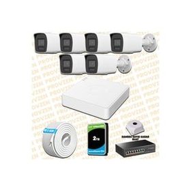 Provzen Hikvision 6 IP Kameralı Colorvu Hibrit Güvenlik Kamerası