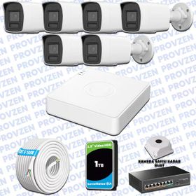 Provzen Hikvision 6 IP Kameralı Colorvu Hibrit Güvenlik Kamerası
