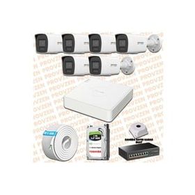 Provzen Hikvision 6 IP Kameralı Colorvu Hibrit Güvenlik Kamerası