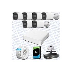 Provzen Hikvision 6 IP Kameralı Colorvu Hibrit Güvenlik Kamerası