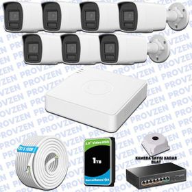 Provzen Hikvision 7 IP Kameralı Colorvu Hibrit Güvenlik Kamerası
