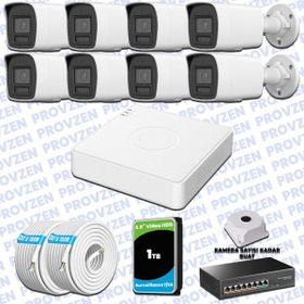 Provzen Hikvision 8 IP Kameralı Colorvu Hibrit Güvenlik Kamerası