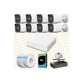 Provzen Hikvision 8 IP Kameralı Colorvu Hibrit Güvenlik Kamerası