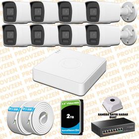 Provzen Hikvision 8 IP Kameralı Colorvu Hibrit Güvenlik Kamerası