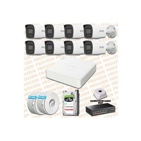 Provzen Hikvision 8 IP Kameralı Colorvu Hibrit Güvenlik Kamerası