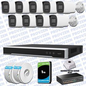 Provzen Hikvision 9 IP Kameralı Colorvu Hibrit Güvenlik Kamerası