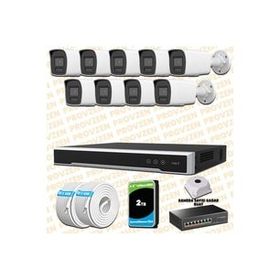 Provzen Hikvision 9 IP Kameralı Colorvu Hibrit Güvenlik Kamerası