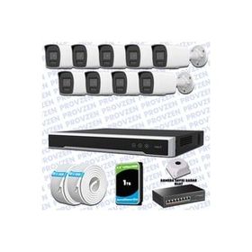 Provzen Hikvision 9 IP Kameralı Colorvu Hibrit Güvenlik Kamerası