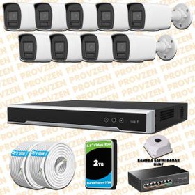 Provzen Hikvision 9 IP Kameralı Colorvu Hibrit Güvenlik Kamerası