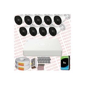 Provzen RV Hikvision 9 Kamera 20 m Gece Görüş Güvenlik Kamerası