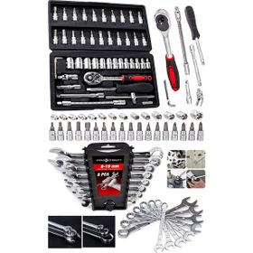 Proxtech 54 Parça 46 Mini Lokma Takımı Otomatik Cırcırlı 1/4" 8 Parça Kombine Açık Ağız-Yıldız Anahtar Takımı