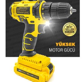 Proxtech Profesyonel Çift Akülü Turbo 36 V Tork Güçlendirilmiş 27 Parça Akülü Vidalama Matkap