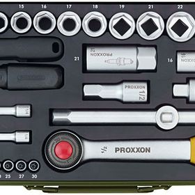 Proxxon 23110 3-8 inç 24 Parça Cırcır Kollu Lokma Takımı