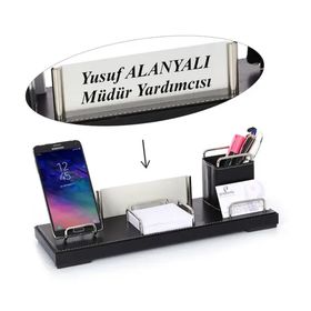 Prozenis amatya Deri Masa Üstü İsimlik Kalemlik Notluk Seti