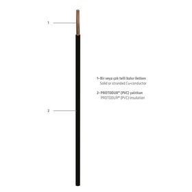 Prysmian 1.5 mm H07V-U NYA Kahve Pvc Enerji Kablosu