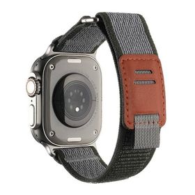 PSR aksesuar Apple Watch Ultra 49 mm Uyumlu KRD-106 Yeşil Hasır Kordon Zore Strap Kayış Kordon
