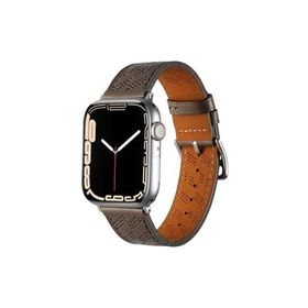 PSR aksesuar Watch 7 41 mm Uyumlu KRD-76 Gri PU Deri Strap Kayış Kordon