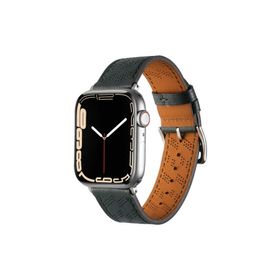 PSR aksesuar Watch 7 41 mm Uyumlu KRD-76 Koyu Yeşil PU Deri Strap Kayış Kordon