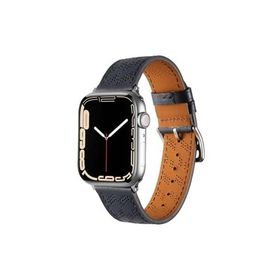 PSR aksesuar Watch 7 45 mm Uyumlu KRD-76 Lacivert PU Deri Strap Kayış Kordon