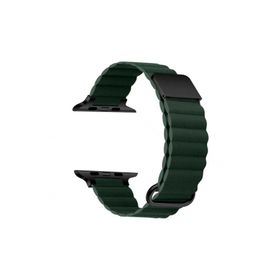 PSR aksesuar Watch 7 45 mm Uyumlu KRD-78 Koyu Yeşil PU Deri Strap Kayış Kordon