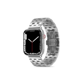 PSR aksesuar Watch Ultra 49 mm Uyumlu KRD-20 Gümüş Metal Strap Kayış Kordon