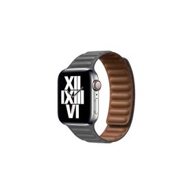 PSR aksesuar Watch Ultra 49 mm Uyumlu KRD-34 Gri Deri Strap Kayış Kordon