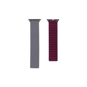 PSR aksesuar Watch Ultra 49 mm Uyumlu KRD-52 Gri-Kırmızı Strap Kayış Kordon
