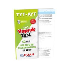 Puan Yayınları 2021 TYT AYT Felsefe ve Felsefe Grubu Yaprak Test