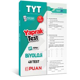Puan Yayınları 2023 TYT Biyoloji Yaprak Test