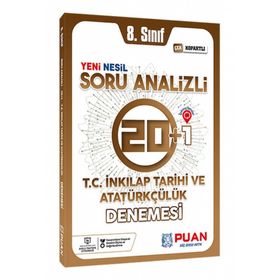 Puan Yayınları 8. Sınıf LGS T.C. İnkılap Tarihi ve Atatürkçülük Soru Analizli 20+1 Deneme