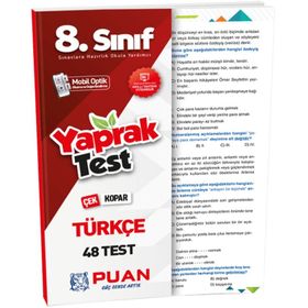 Puan Yayınları 8. Sınıf Türkçe Yaprak Test